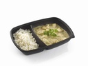 FASTPAC - RAVIER ROND EN PLASTIQUE NOIR AVEC COUVERCLE TRANSPARENT - Ø 20 CM - HT 43 MM - 750 ML - 15 PCS