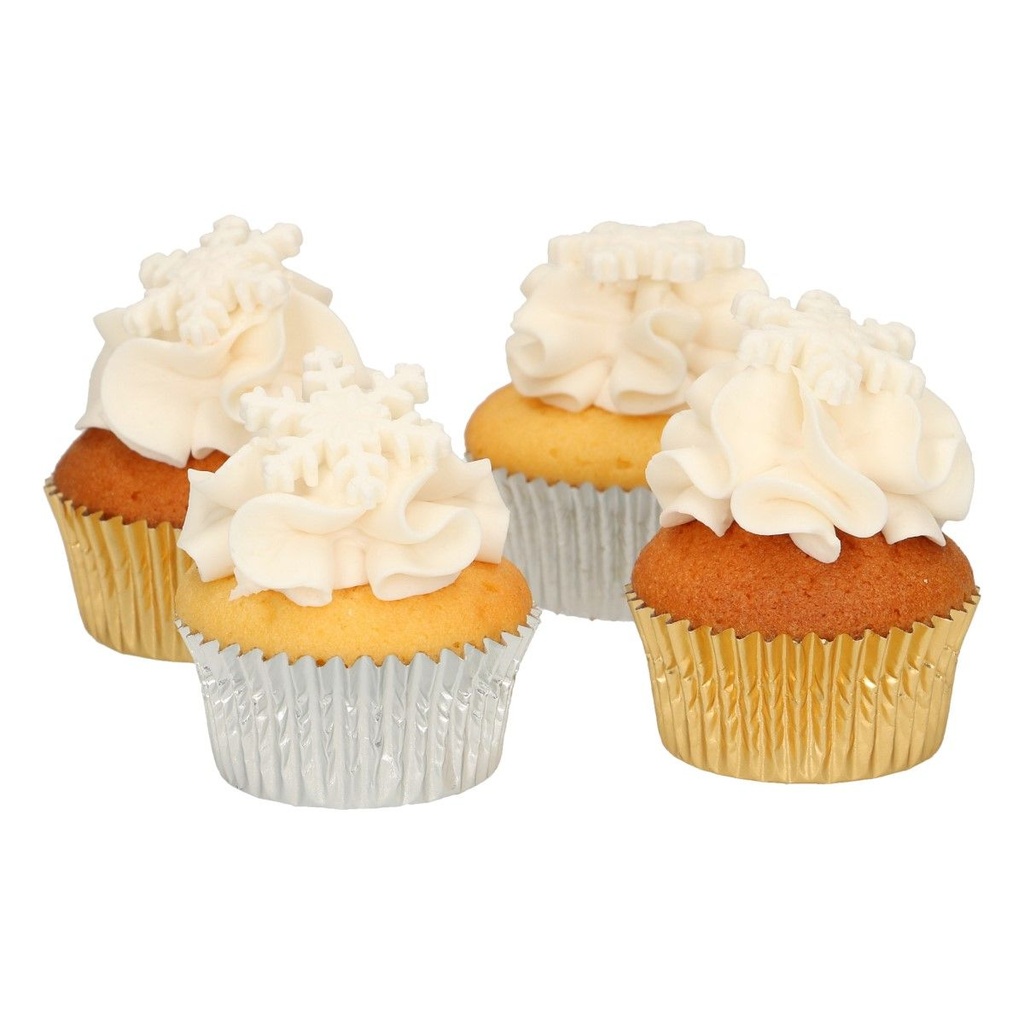 FUNCAKES - FLOCONS DE NEIGE BLANCS EN SUCRE - 12 PCS