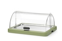 HENDI - UNIQ VITRINE DE COMPTOIR RÉFRIGÉRANTE VERTE AVEC COUVERCLE COULISSANT - 46 x 35,5 CM HT 22 CM