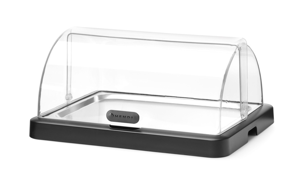 HENDI - UNIQ VITRINE DE COMPTOIR RÉFRIGÉRANTE VERTE AVEC COUVERCLE COULISSANT - 46 x 35,5 CM HT 22 CM