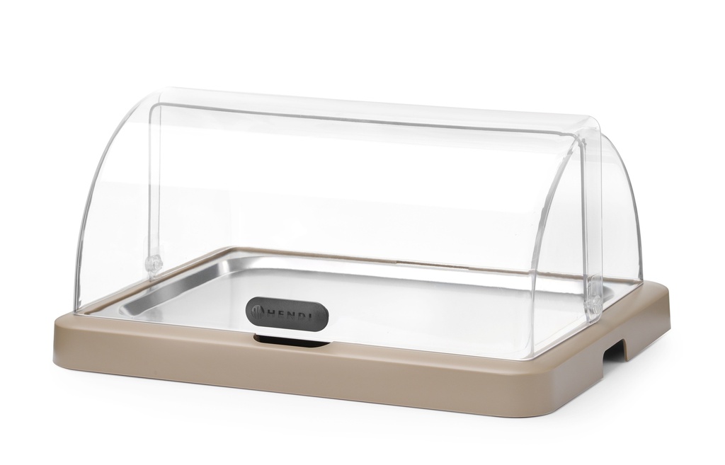 HENDI - UNIQ VITRINE DE COMPTOIR RÉFRIGÉRANTE VERTE AVEC COUVERCLE COULISSANT - 46 x 35,5 CM HT 22 CM