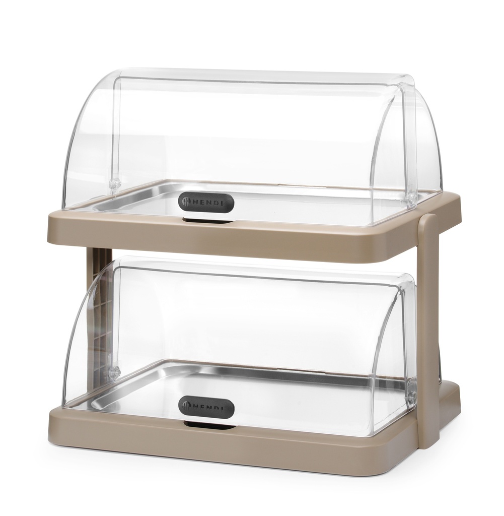 HENDI - UNIQ VITRINE DE COMPTOIR RÉFRIGÉRANTE VERTE AVEC COUVERCLE COULISSANT - 46 x 35,5 CM HT 22 CM