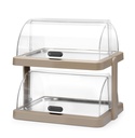 HENDI - UNIQ VITRINE DE COMPTOIR RÉFRIGÉRANTE VERTE AVEC COUVERCLE COULISSANT - 46 x 35,5 CM HT 22 CM