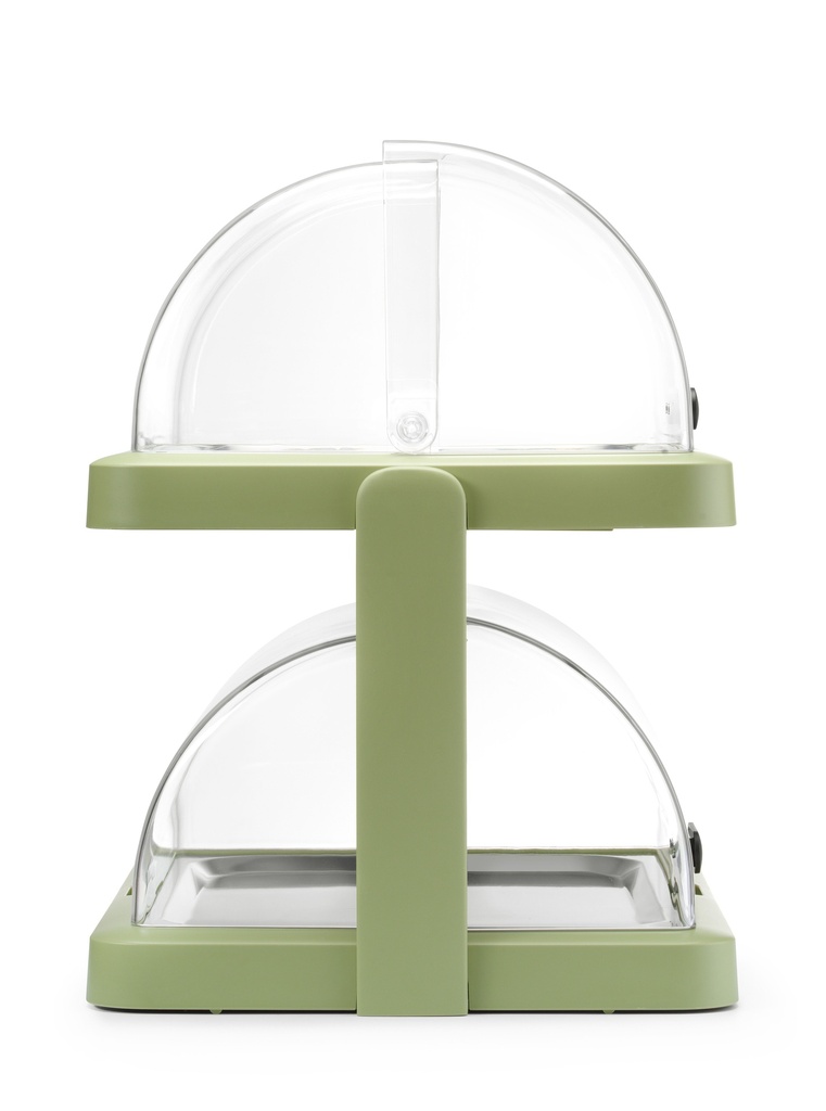 HENDI - UNIQ VITRINE DE COMPTOIR RÉFRIGÉRANTE VERTE AVEC COUVERCLE COULISSANT - 46 x 35,5 CM HT 22 CM