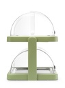 HENDI - UNIQ VITRINE DE COMPTOIR RÉFRIGÉRANTE VERTE AVEC COUVERCLE COULISSANT - 46 x 35,5 CM HT 22 CM