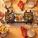 FRIFRI - APPAREIL À RACLETTE EXTENSIBLE - PLAQUE DE CUISSON RÉVERSIBLE - 1300W - 31 x 29,8 CM HT 23CM