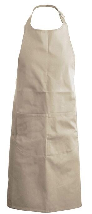 TABLIER KARIBAN BAVETTE + POCHE BEIGEH90XL71CM POLYESTER/COTON