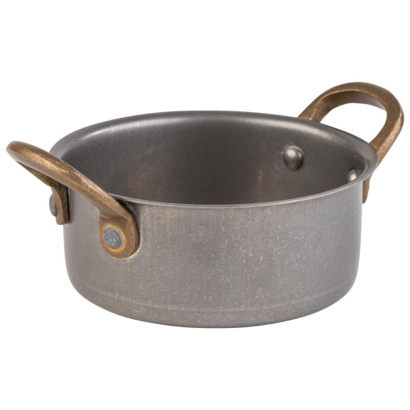 APS FLAT 2 HANDGREPEN VINTAGE ROESTVRIJ STAAL-GOUD 11,5XH5CM - 35CL - 40785