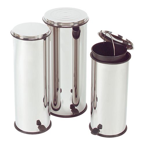 *FDS*POUBELLE A PEDALE EN INOX 30 L AVEC SEAU A  L'INTERIEUR HT 65 CM DIAM 29 CM ***S/CD***