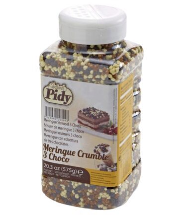 PIDY 575GR CRUMBLE MERINGUE 3-CHOCOLADECOATING 6STUKKEN = DOOS