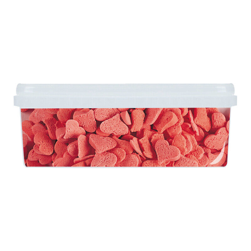 *FF*1057318 MINI CŒUR ROUGE EN SUCRE A PARSEMER   500G 