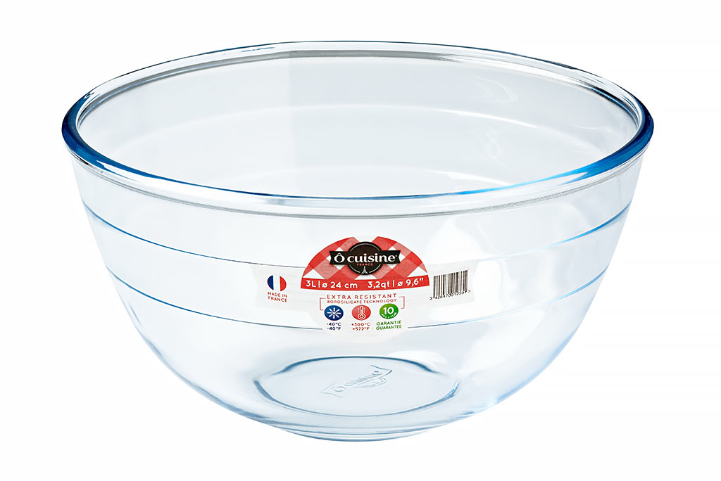 PYREX O CUISINE MIXING BOWL Ø24CM 3.1L IN BOROSILICATE GLASS