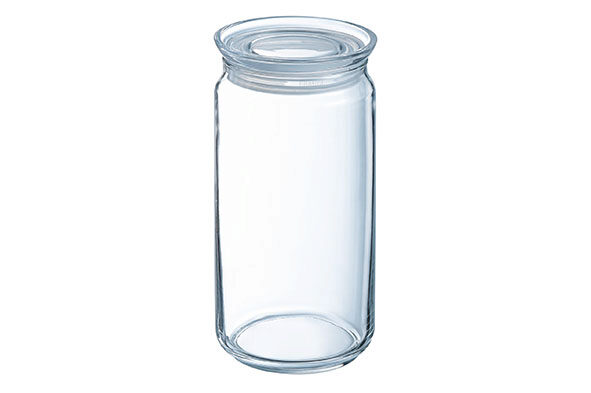 LUMINARC PURE ROUND GLASS PROVISION JAR 1.50L - WITH AIRTIGHT LID