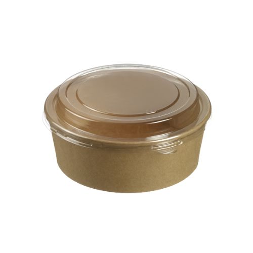 ECOKRAFT2 ROUND SALAD BOWL WITH LID 1300ML Ø18.7CM HT6.9CM 25PCS FOST+ INCLUDED