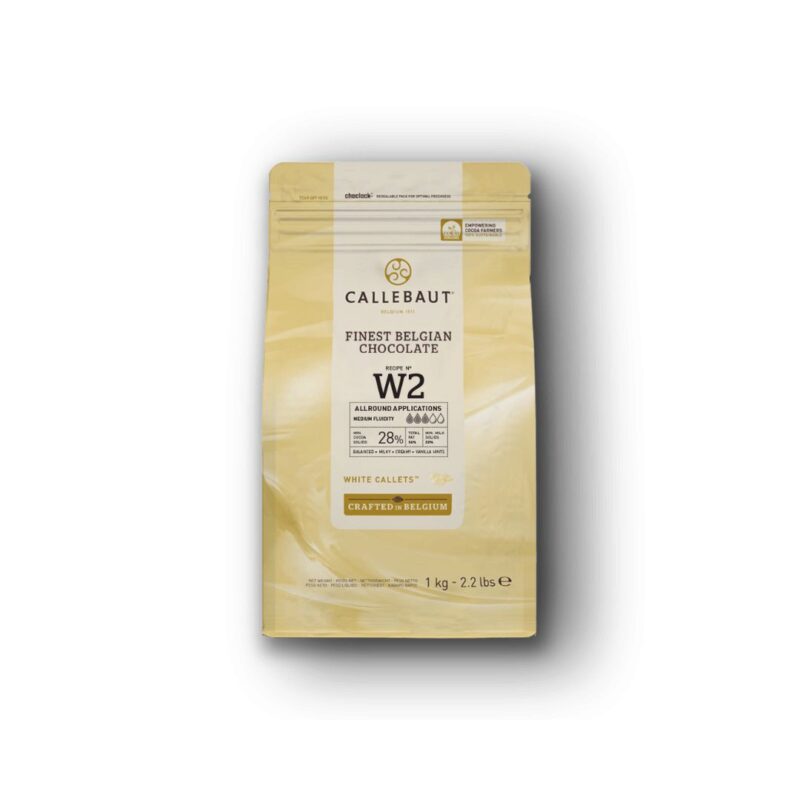 CALLEBAUT W2-E1-U68 WITTE CALLETS 26%  KARTON VAN 6 ZAKKEN X 1KG = KG