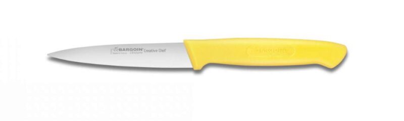 FISCHER PARING KNIFE 10CM YELLOW OVERMOLDED HANDLE 4337-10