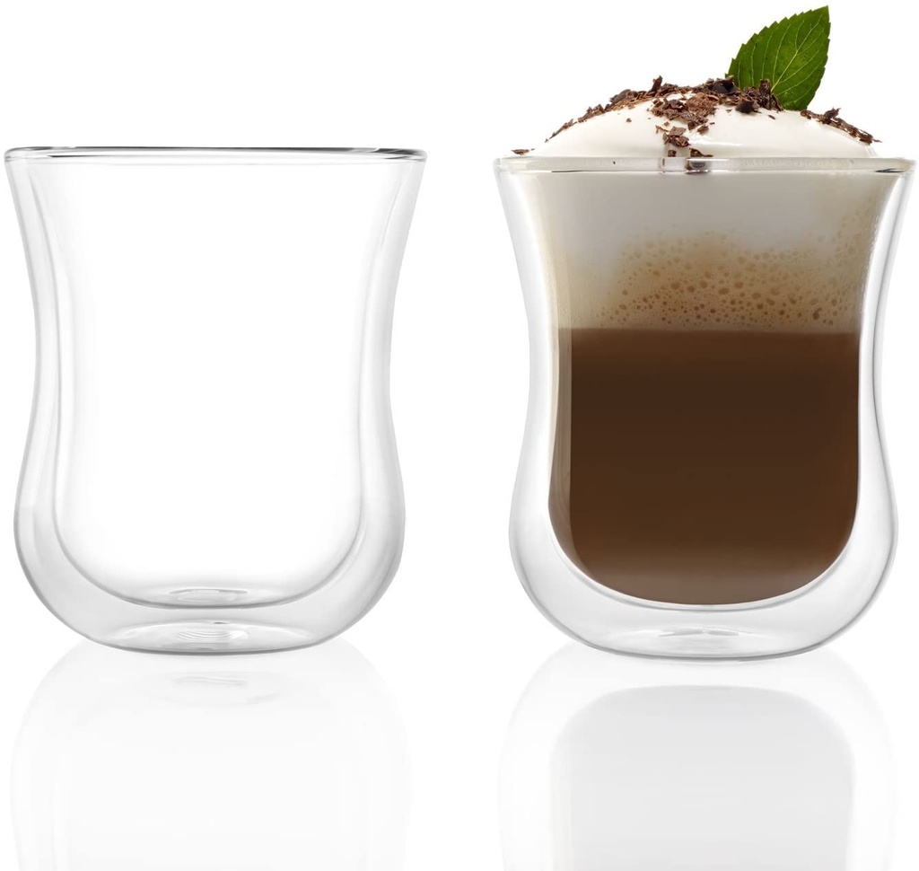 STOLZLE SET VAN 2 COFFEE'N MORE GLASJES MET DUBBELE WAND 18 CL