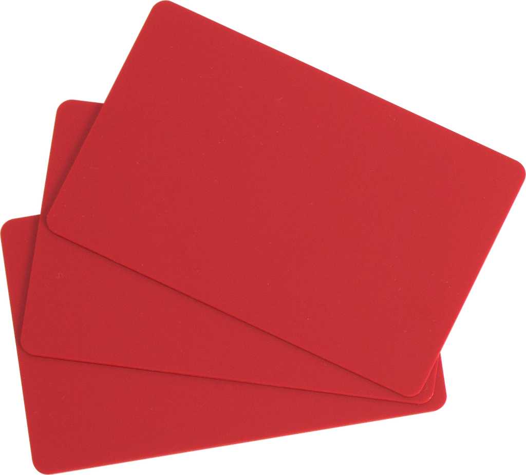 EDIKIO RED PVC CARDS - 0.76 MM - 86X54MM ACCESS/FLEX/DUPLEX PACK OF 100 PCES