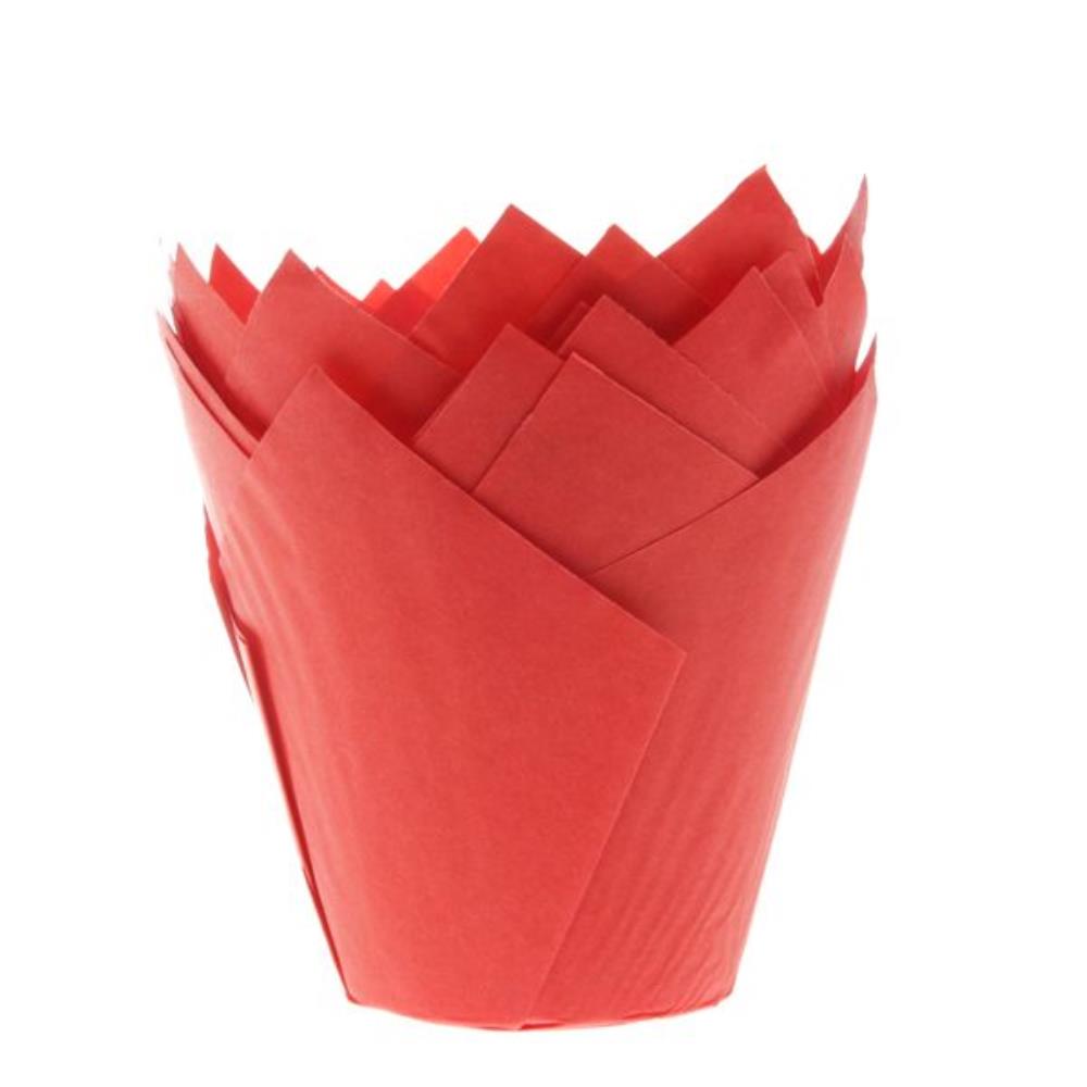 HOM TULIPCUP MUFFIN RED DIAM 5CM 36 PCES
