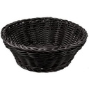 ROUND BLACK PLASTIC BASKET 20XH7CM