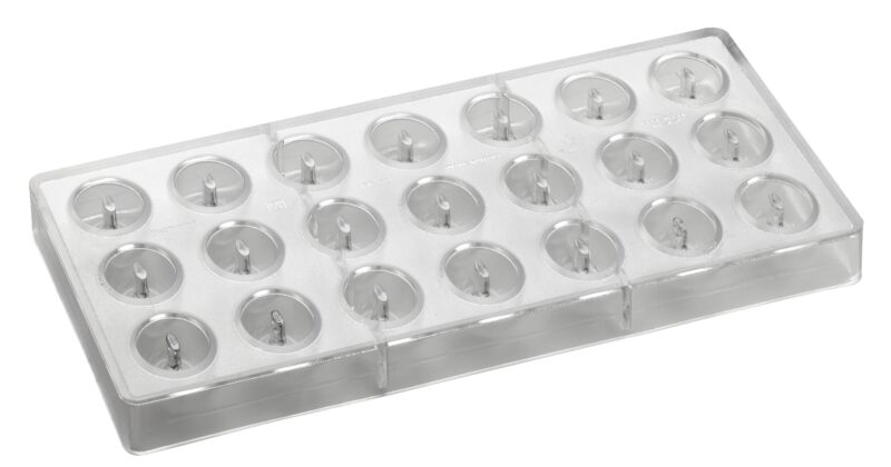 MOULE PRALINE POLYCARBONATE OVALE 275X135MM21 PRALINES DE 10GR**28.5MM X16HTMM