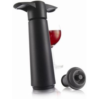 VACU VIN POMP ZWART + 1 STOPPER