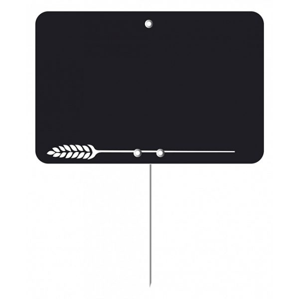 ETIQUETTE 10.5X7CM NOIRE BOUL-PATE EPI DE BLE 10PC