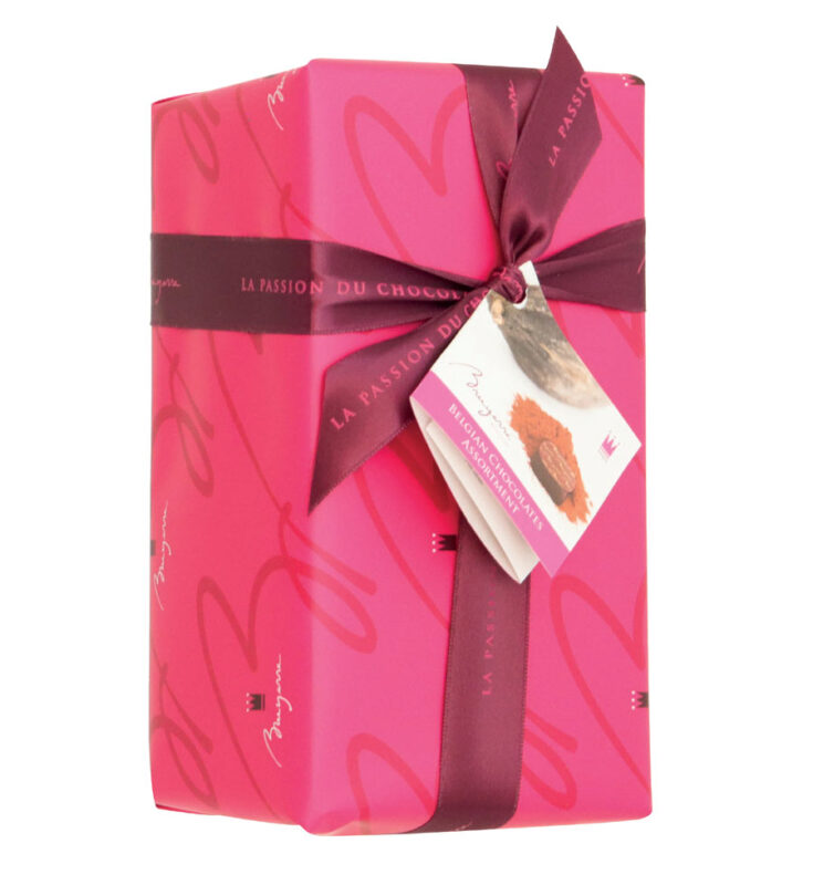 BRUYERRE BALLOTIN TYPE 850GR GARNI EVENEMENT  EMBALLAGE FUCHSIA CARTON DE 3 PIECES