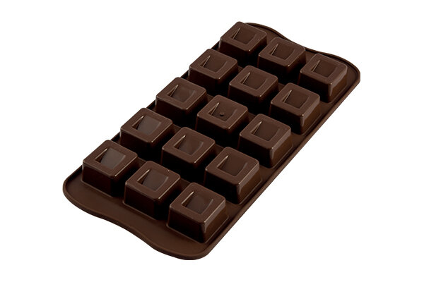 +MOULE A PRALINE EN SILICONE BRUN CUBE SCG02