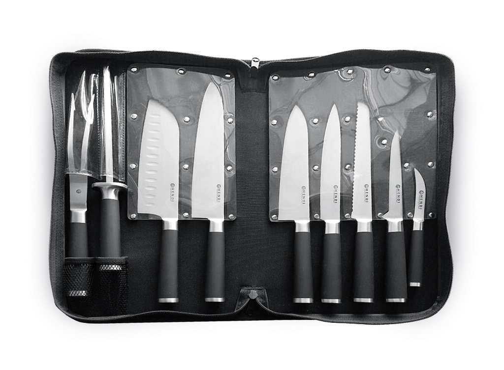 HENDI 9-PIECE STAINLESS STEEL KNIFE SET