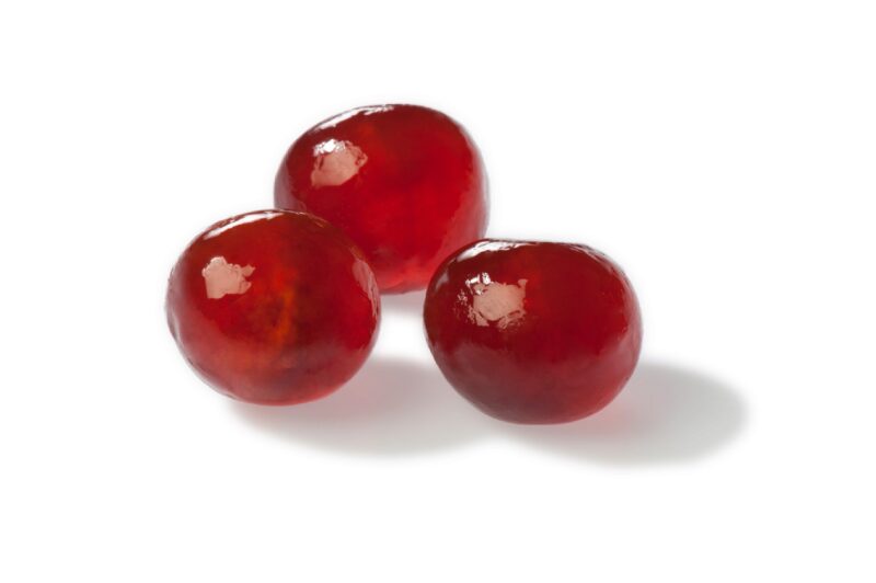 RED CANDIED BIGARREAUX CUTTERS SIZES 16/18 1KG