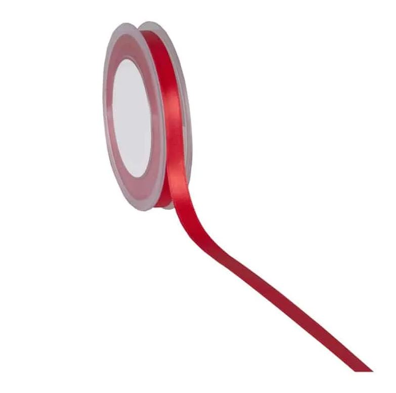 PREMIUM DOUBLE SATIN RIBBON RED 10MMX25M 