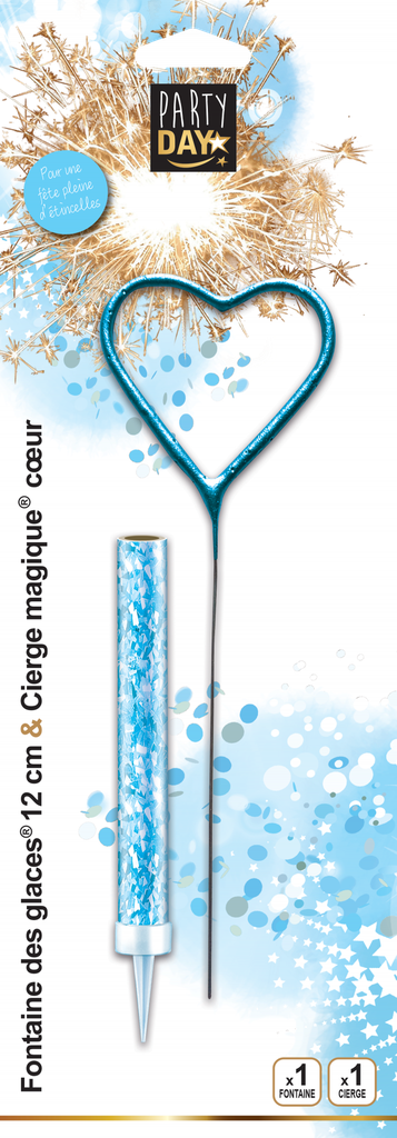 Dream Spark 12CM 50/55 SEC + Heart-Shaped Magic Sparkler Blue