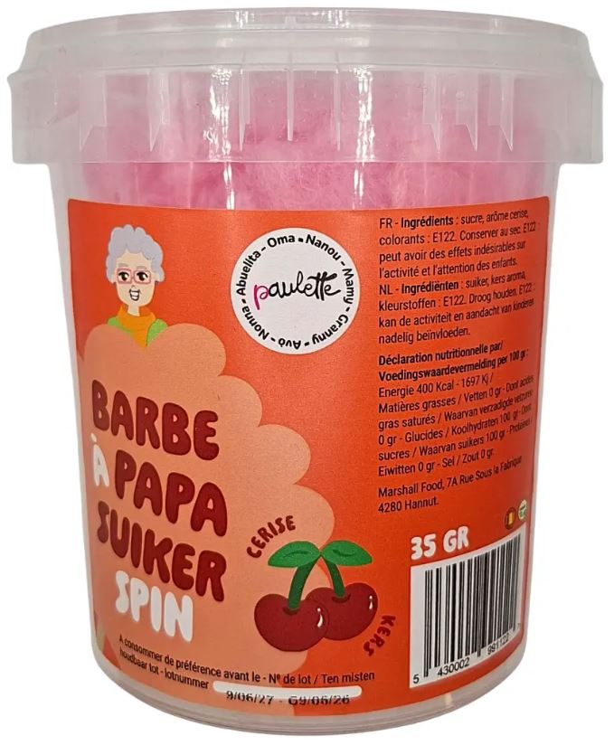 PAULETTE BARBE A PAPA  CERISE 35GR