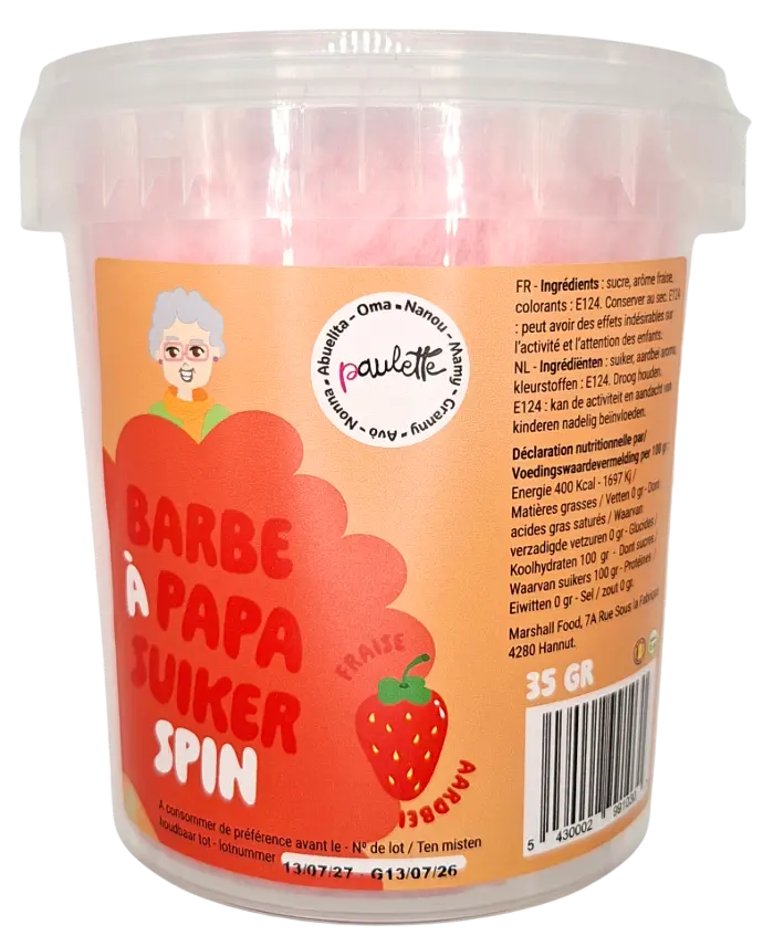 PAULETTE AARDBEI SUIKERSPIN 35GR
