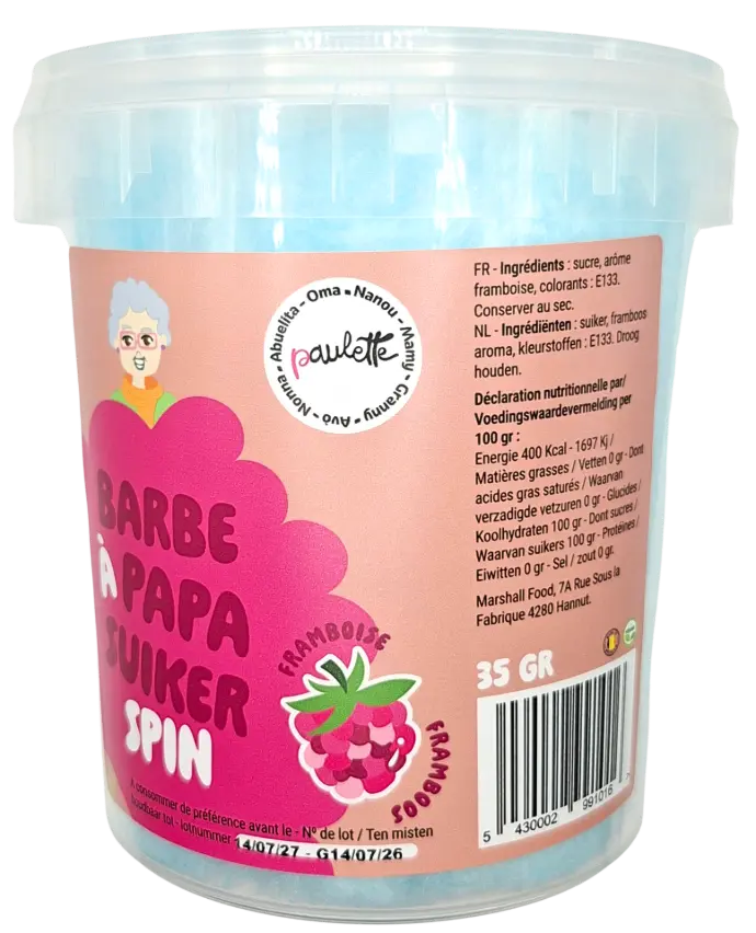  PAULETTE RASPBERRY COTTON CANDY 35GR