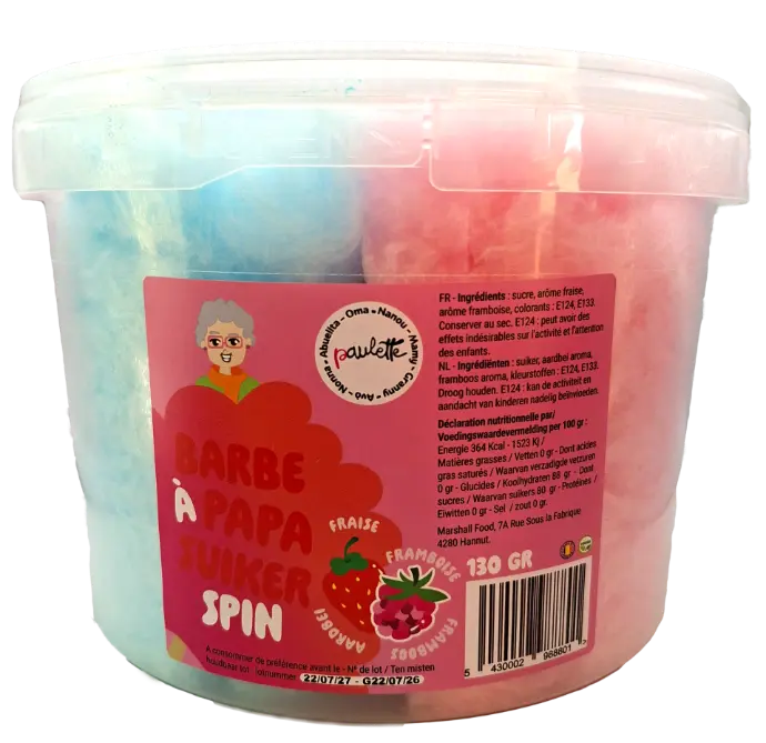 PAULETTE BARBE A PAPA MIX FRAISE FRAMBOISE 130GR 