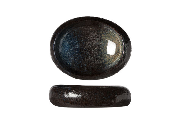 ZWARTE YORU OVALE SCHAAL 19X15XH5CM 21CL