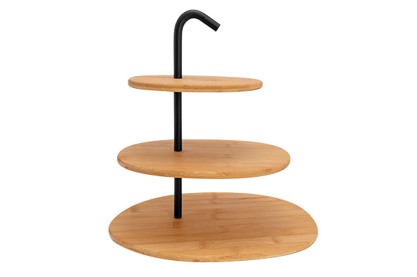 PLANK MET METALEN STEUN 3 LAAGS X 25X32XH32CM BAMBOE