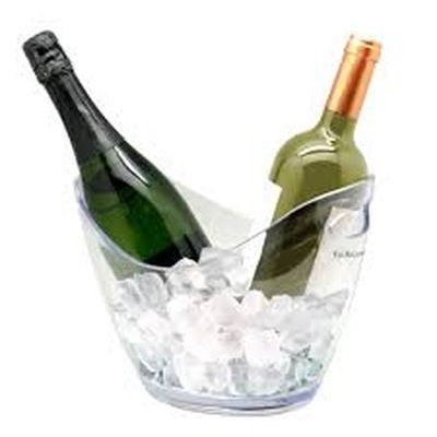 VIN BOUQUET SEAU A VIN 2 BOUTEILLES TRANSPARENT