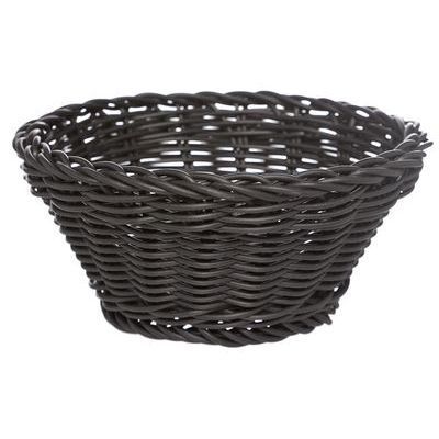 ROUND BLACK PLASTIC BASKET 15XH7CM