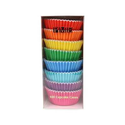 CAISSETTES CUPCAKES ARC-EN-CIEL 100PCS 