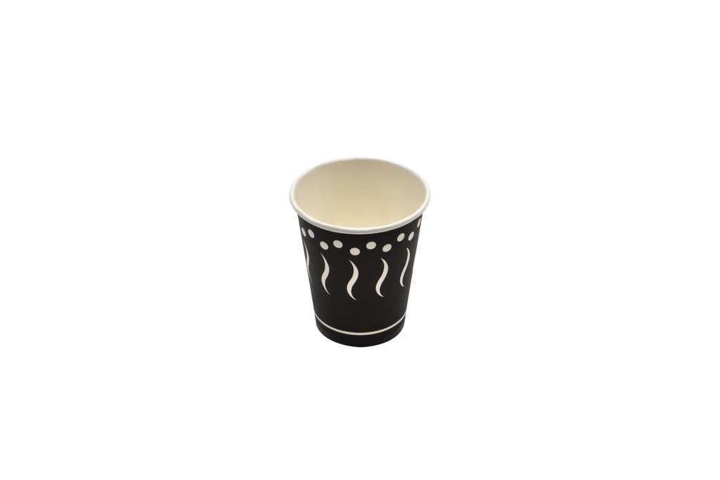 ZWARTE PAPIEREN KOFFIEBEKER 6OZ 180ML PAK VAN 50 STUKS 
