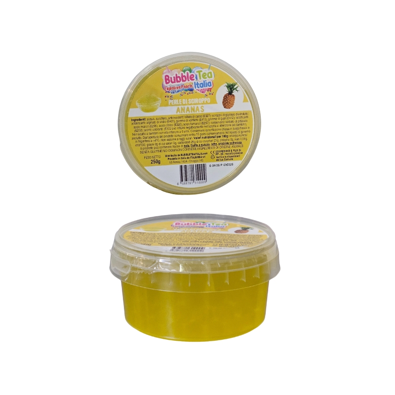 BLACK COFFEE FRUIT PEARLS 250GR PINEAPPLE FLAVOUR P/BUBBLE TEA