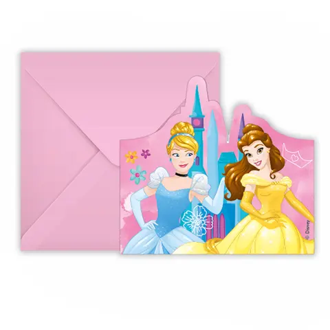 PRINCESS LYS  DIE-CUT INVIT.ET ENVELOPPES 6pcs