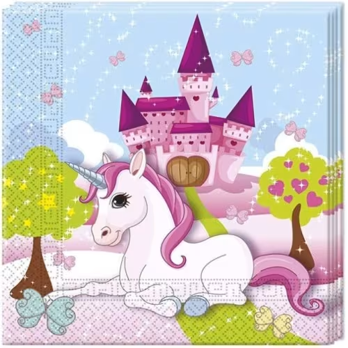 UNICORN SERVIETTES EN PAPIER 33x33 cm 20 pcs
