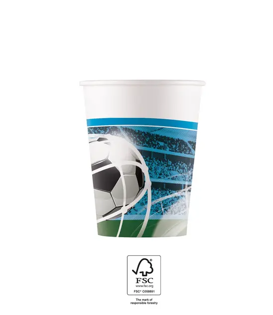 SOCCER FANS GOBELETS EN CARTON 200ml 8pcs