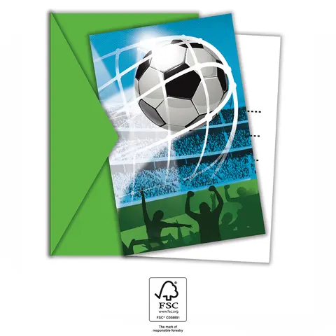*FDS*SOCCER FANS INVITATIONS ET ENVELOPPES 6 pcs