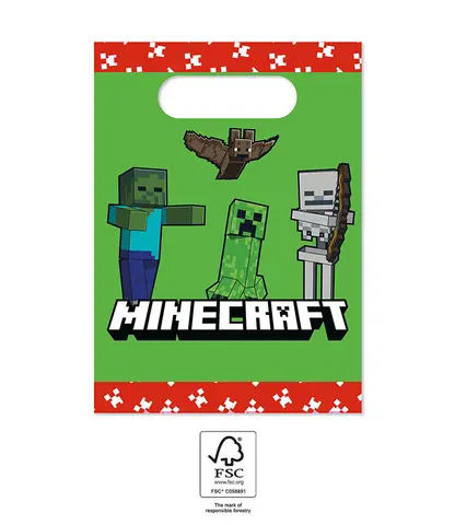 MINECRAFT SACHETS CADEAUX EN PAPIER 4 pcs