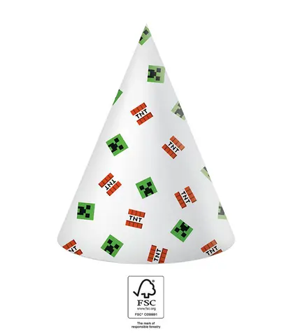*FDS*MINECRAFT FSC CHAPEAUX EN PAPIER 6pcs